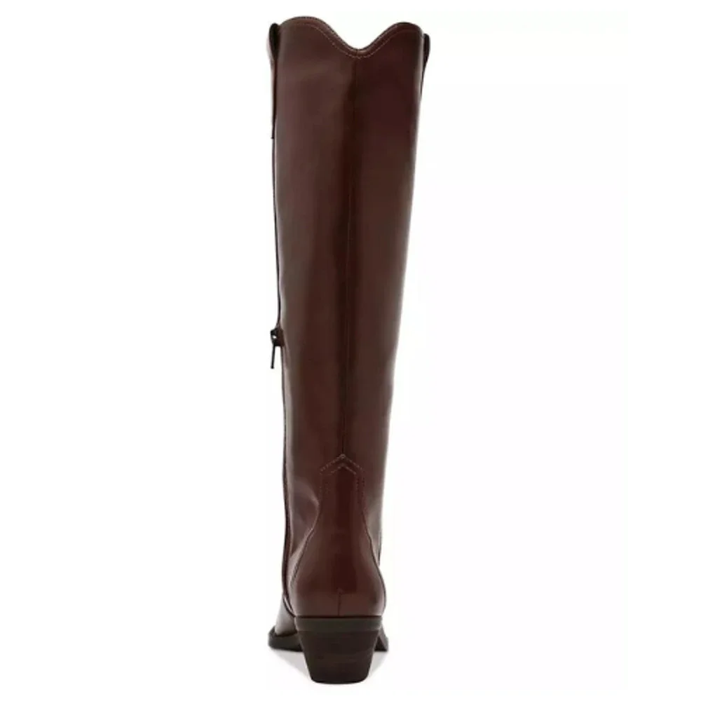Dolce Vita Women's Kit Knee-High Cowboy Boots in Smooth Brown NEW Sz 6 - Picture 5 of 10